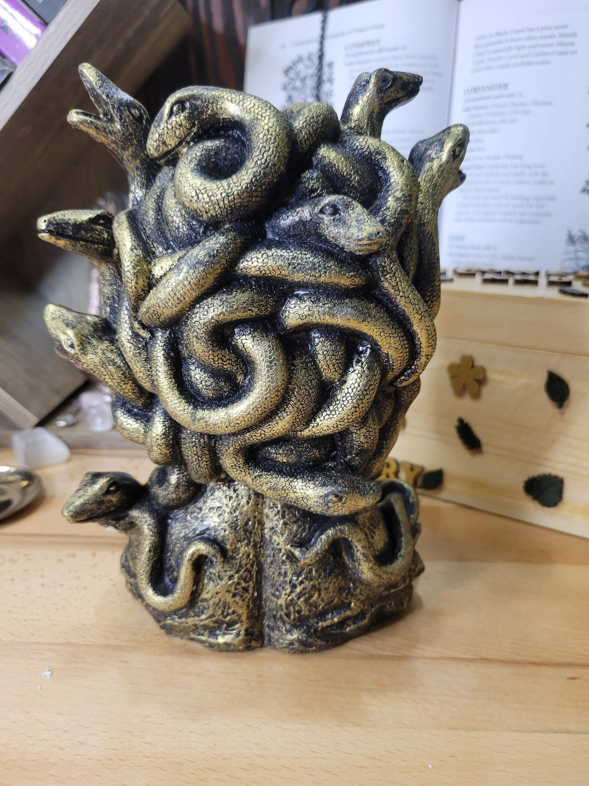 Handmade Medusa Backflow Incense Burner: Ceramic Altar Decoration