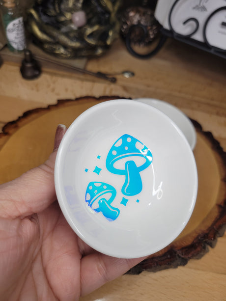 Handmade Moon Mushroom Trinket Dish: Ceramic Jewelry Holder