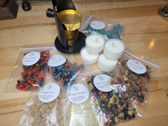 Adjustable Resin Burner Starter Kit: Altar Incense, Tea Lights