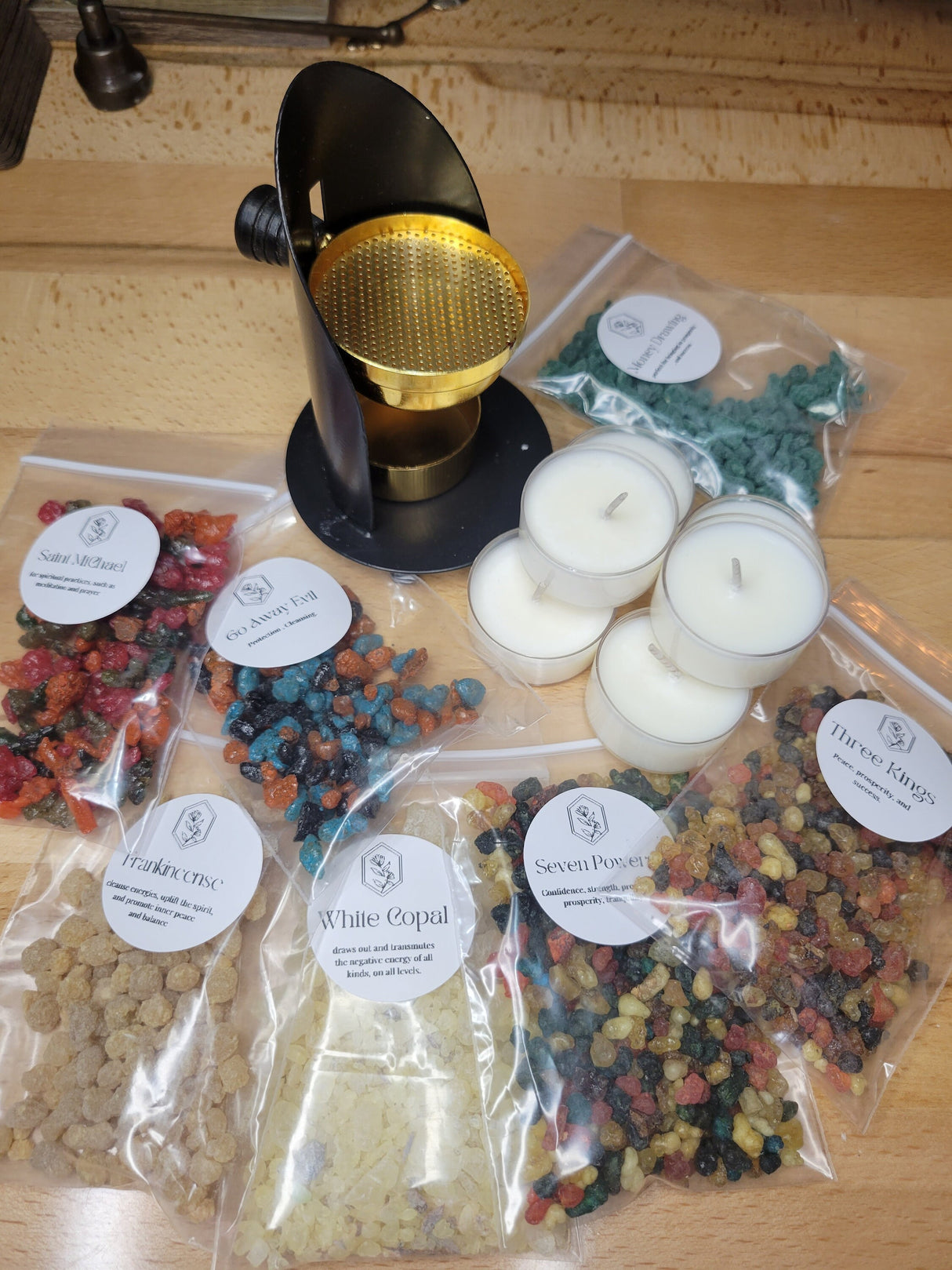 Resin Burner, Starter Kit, Adjustable Burner, Loose Incense Kit, Incense, Altar Incense, Altar Tool