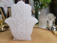 White Hamsa Candle: Evil Eye Protection Decor