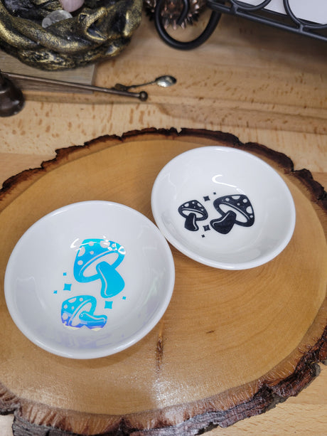 Handmade Moon Mushroom Trinket Dish: Ceramic Jewelry Holder