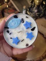 Evil Eye Protection Candle: Santal Scented Soy Candle, 4 oz Tin