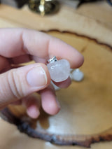 Clear Quartz Apple Pendant, Gemstone Necklace, Nature Lover Gift