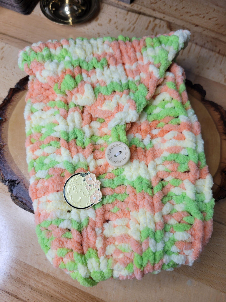 Tarot Bag, Handmade Knitted Bag , Green Cute Crochet Small Bag