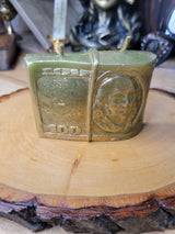 Handmade Green Money Candle: Manifest Abundance, Witchy Spell Candle