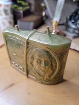 Handmade Green Money Candle: Manifest Abundance, Witchy Spell Candle