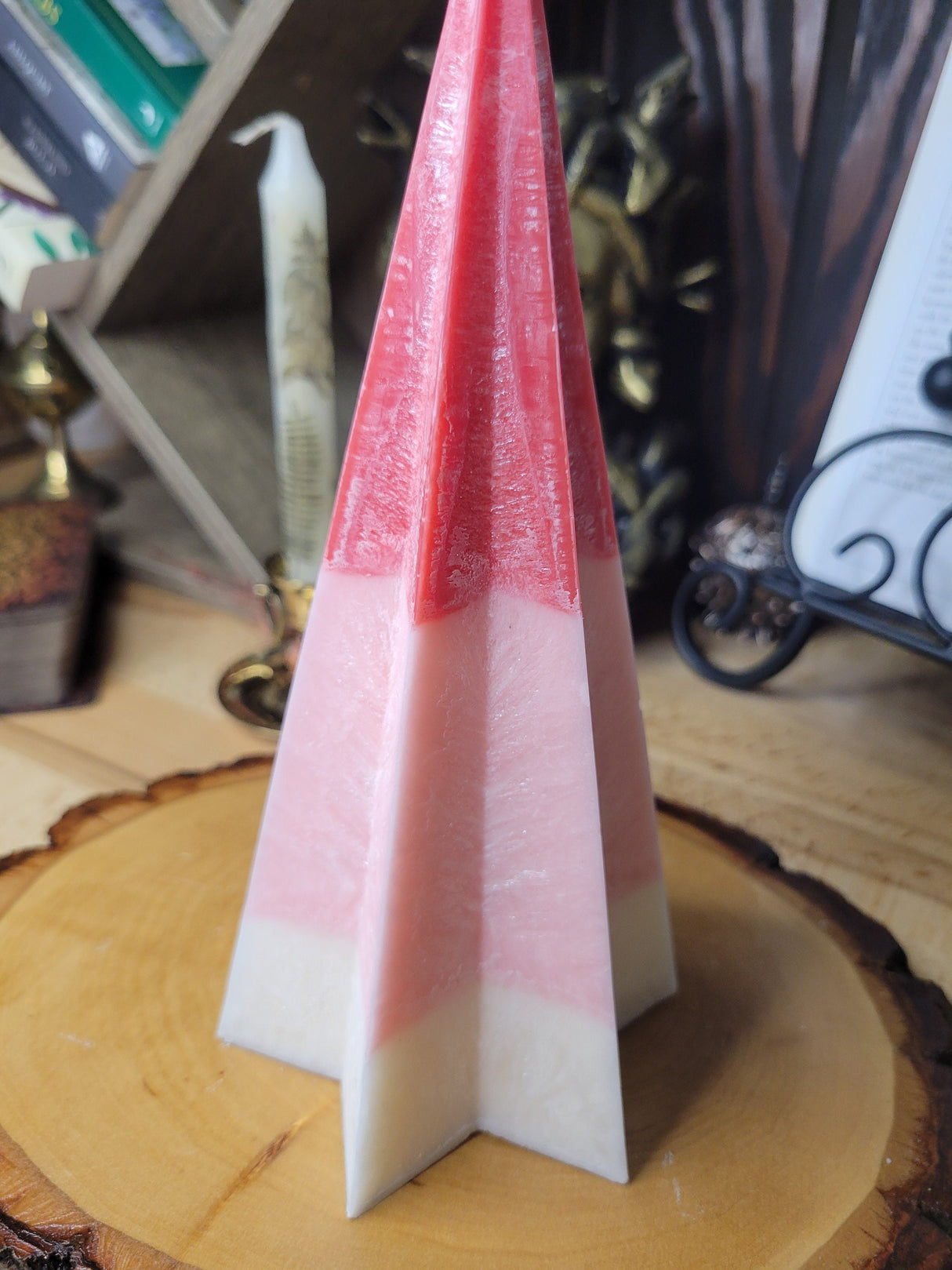 Big Star Palm Wax Pillar Handmade Candle: Altar Decoration