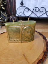 Handmade Green Money Candle: Manifest Abundance, Witchy Spell Candle