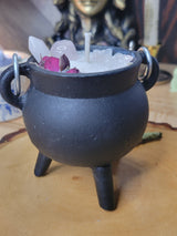 Crystal Cauldron Candle: Rose Quartz, Self Love, Meditation