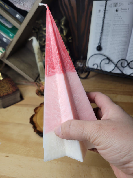 Big Star Palm Wax Pillar Handmade Candle: Altar Decoration