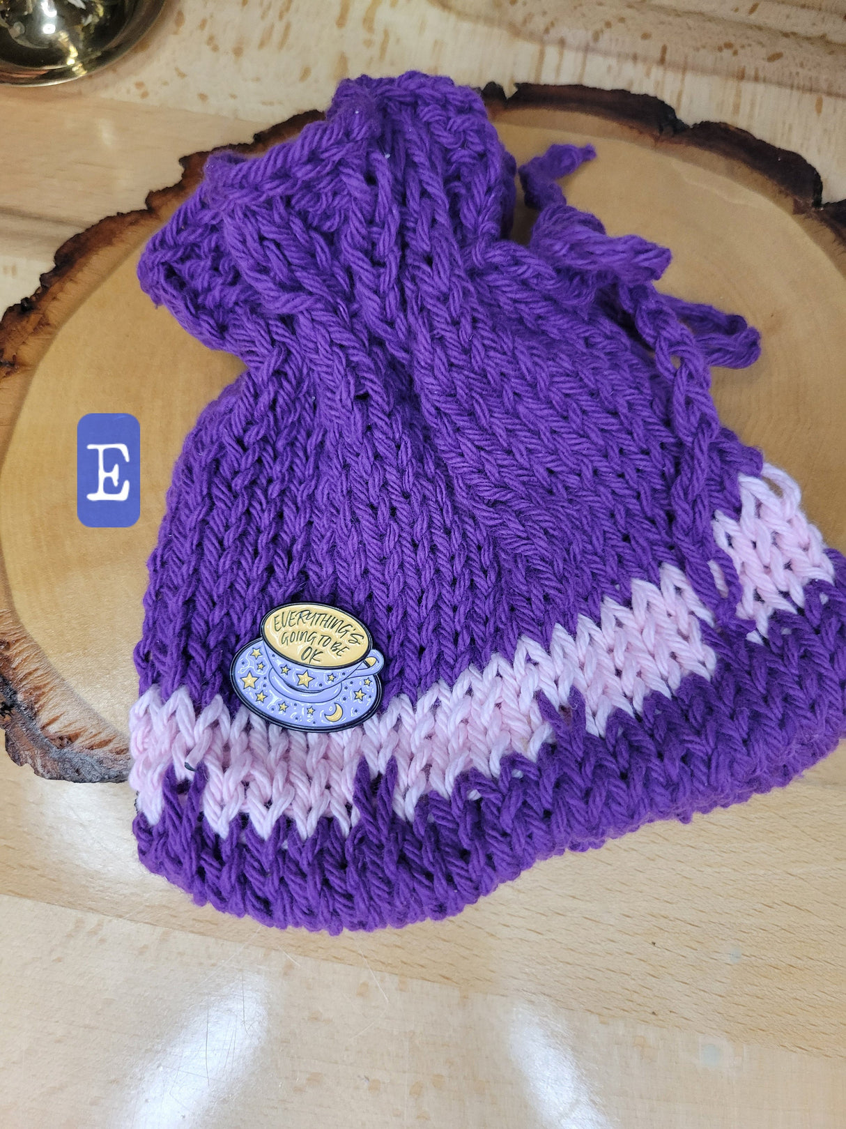 Handmade Knit Tarot Bag, Crystal Crochet Small Bag, Gift for Her