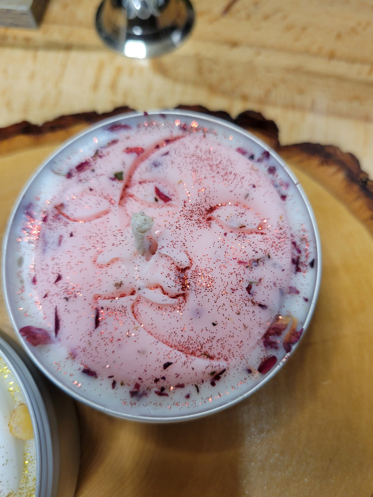 Soy Wax Moon Candle: Handmade Scented Flower Candle