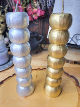 Seven Knob Wishing Candle: Gold and Silver Spell Candle