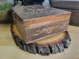 Witch Triple Moon Goddess Carved Metal over Wood Box Handcrafted Tarot Box Altar Box Gift for Her