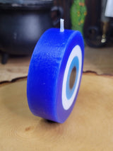 Evil Eye Candle: Round Paraffin Wax Spiritual Gift