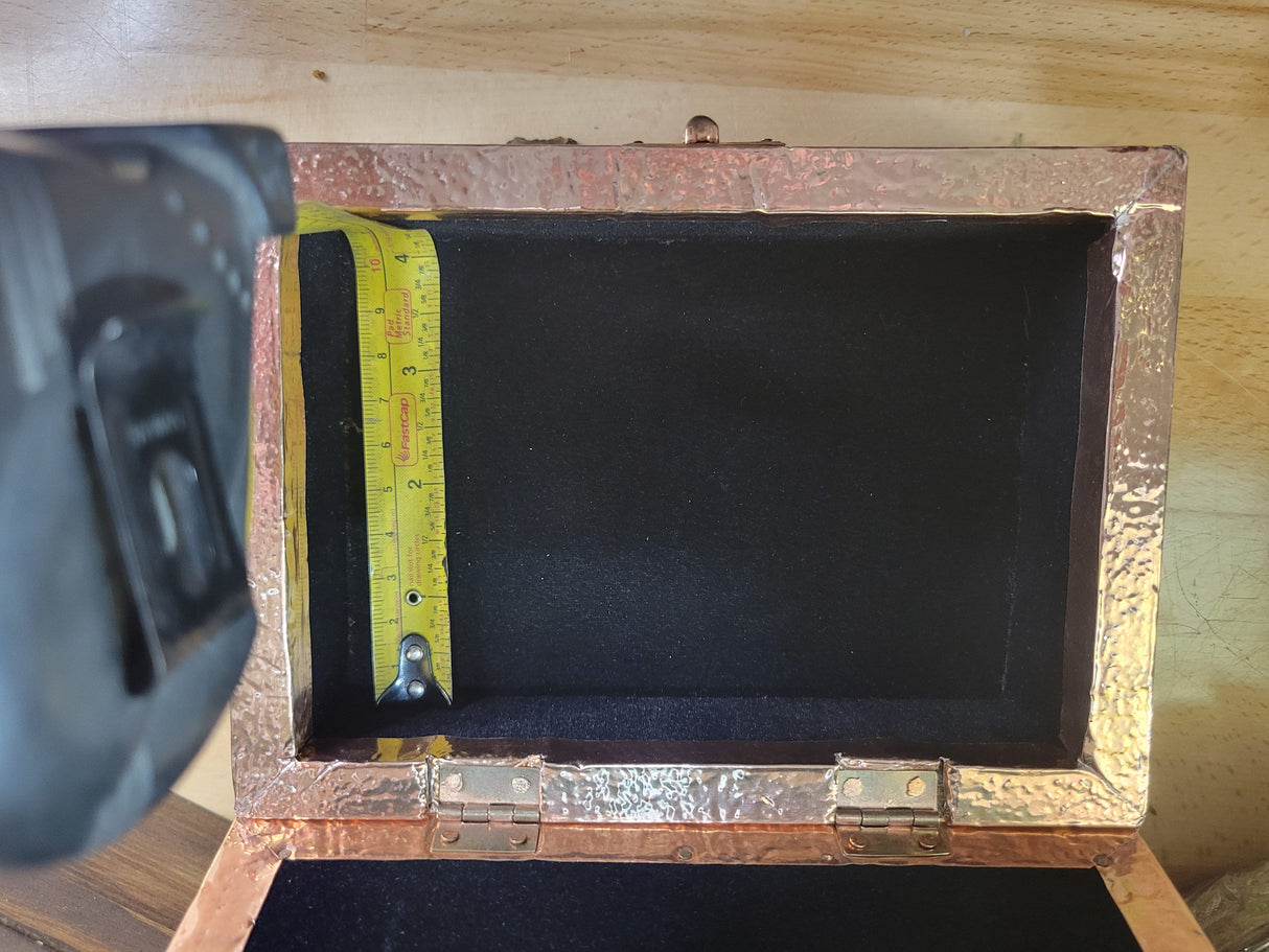 Witch Triple Moon Goddess Carved Metal over Wood Box Handcrafted Tarot Box Altar Box Gift for Her