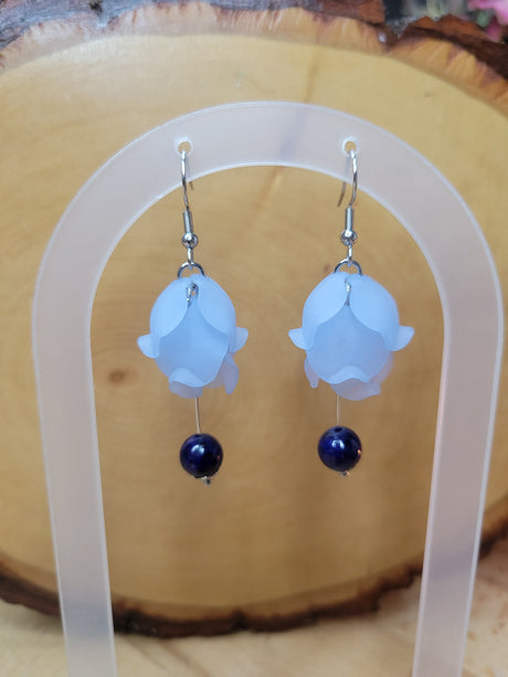 Flower Petal Dangle Earrings: Gemstone Crystal Earrings