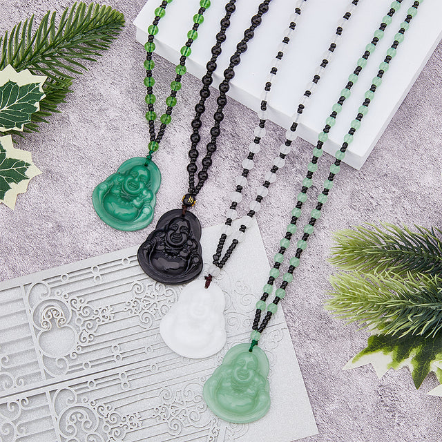 Buddha Necklace Om Mani Padme Hum Necklace Buddha Jewelry Beaded Buddhist Necklaces for Men and Women