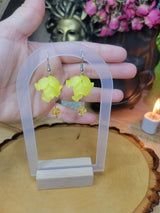 Flower Petal Dangle Earrings: Gemstone Crystal Earrings