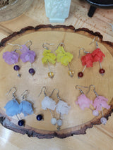 Flower Petal Dangle Earrings: Gemstone Crystal Earrings