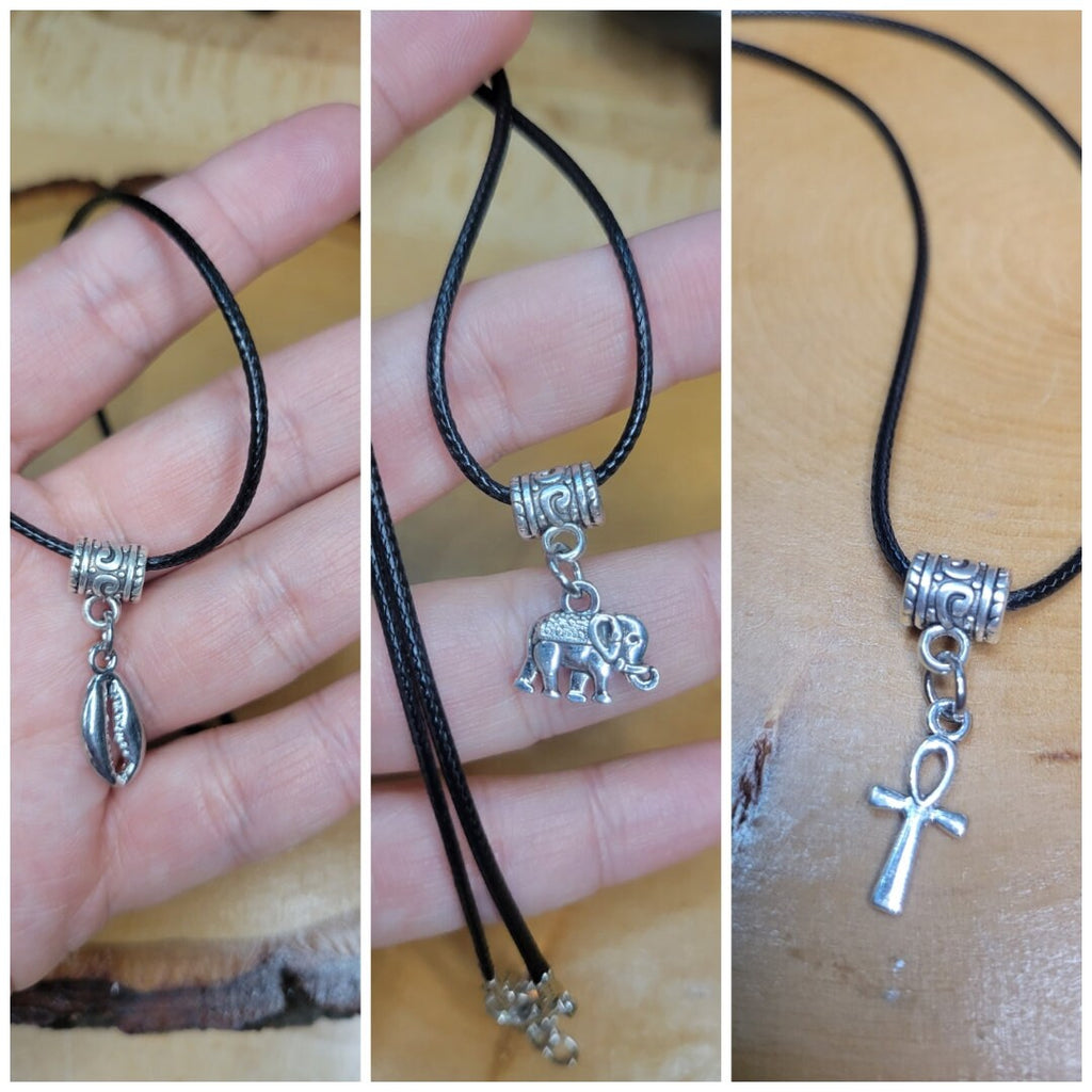 Elephant Pendant with cord, Elephant Lover Pendant, Elephant Jewelry, Elephant Necklace
