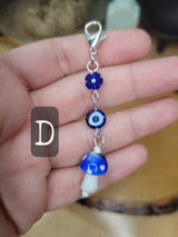 Handmade Mushroom Evil Eye Pendant: Lampwork Charm with Lobster Clasp