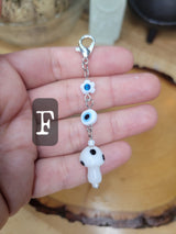 Handmade Mushroom Evil Eye Pendant: Lampwork Charm with Lobster Clasp