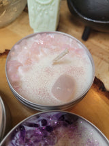 Crystal Candle: Homemade Soy Candle, Spiritual Gift for Meditation