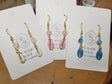 Cowrie Shell Crystal Earrings, Colored Shell Boho Jewelry