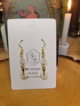 Cowrie Shell Crystal Earrings, Colored Shell Boho Jewelry