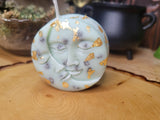 Moon and Sun Candle: Pyrite Crystal Infused, Unscented