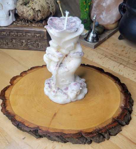 hand flower candle