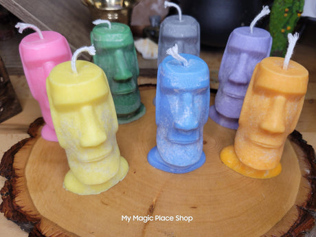 Handmade Palm Wax Man Head Candle: Sculptural Home Decor