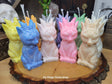 Witchy Cat Candle with Horns: Handmade Palm Wax Candle