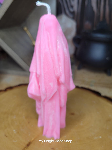 Handmade Ghost Candle: Palm Wax Halloween Decor