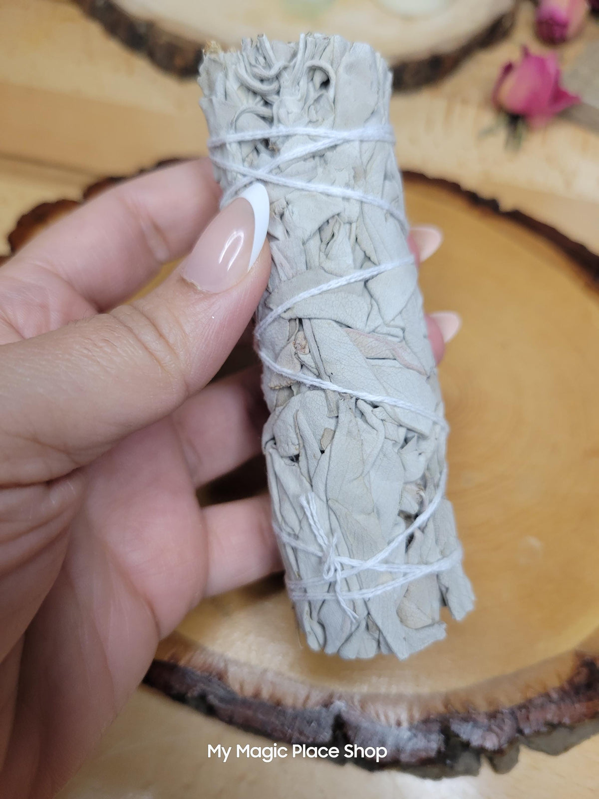 Sage Smudge Stick 4" Handmade White Sage Bundle for Cleansing, Meditation & Spiritual Purification