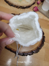 Knitted Talisman Bag Necklace: Amulet Crystal Holder