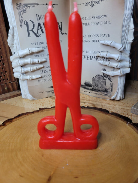 Red Scissors shape candle- Cord cutting Candle