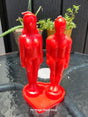 Red Couple Candle Set: Soy Wax Handmade Ritual Candles with Heart