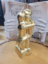Erotic Couple Sculpture Candle: Intimate Art Figurine - Gold or Silver
