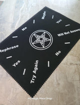 Pentagram Pendulum Mat with Celtic Border | Black Velvet Divination Tool for Wicca, Pagan, and Witchy Altar Supplies | 8x12 Inches