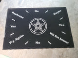 Pentagram Pendulum Mat with Celtic Border | Black Velvet Divination Tool for Wicca, Pagan, and Witchy Altar Supplies | 8x12 Inches