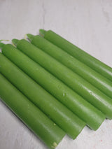 Green Taper Candles: 6-Inch Vibrant Candle Set Handmade