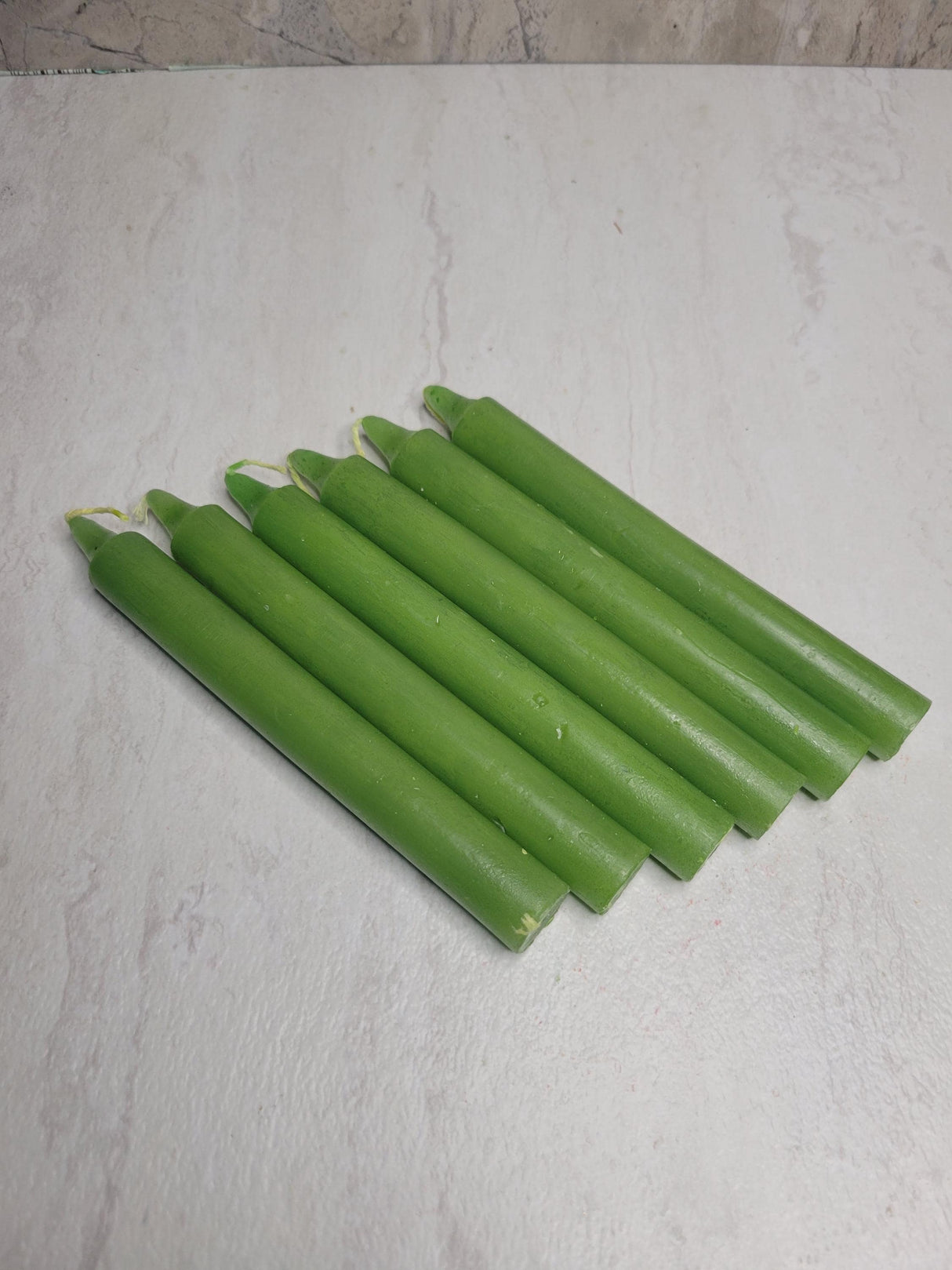 Green Taper Candles: 6-Inch Vibrant Candle Set Handmade
