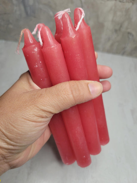 Red Taper Candles - Set of 6 - Handcrafted Home Decor