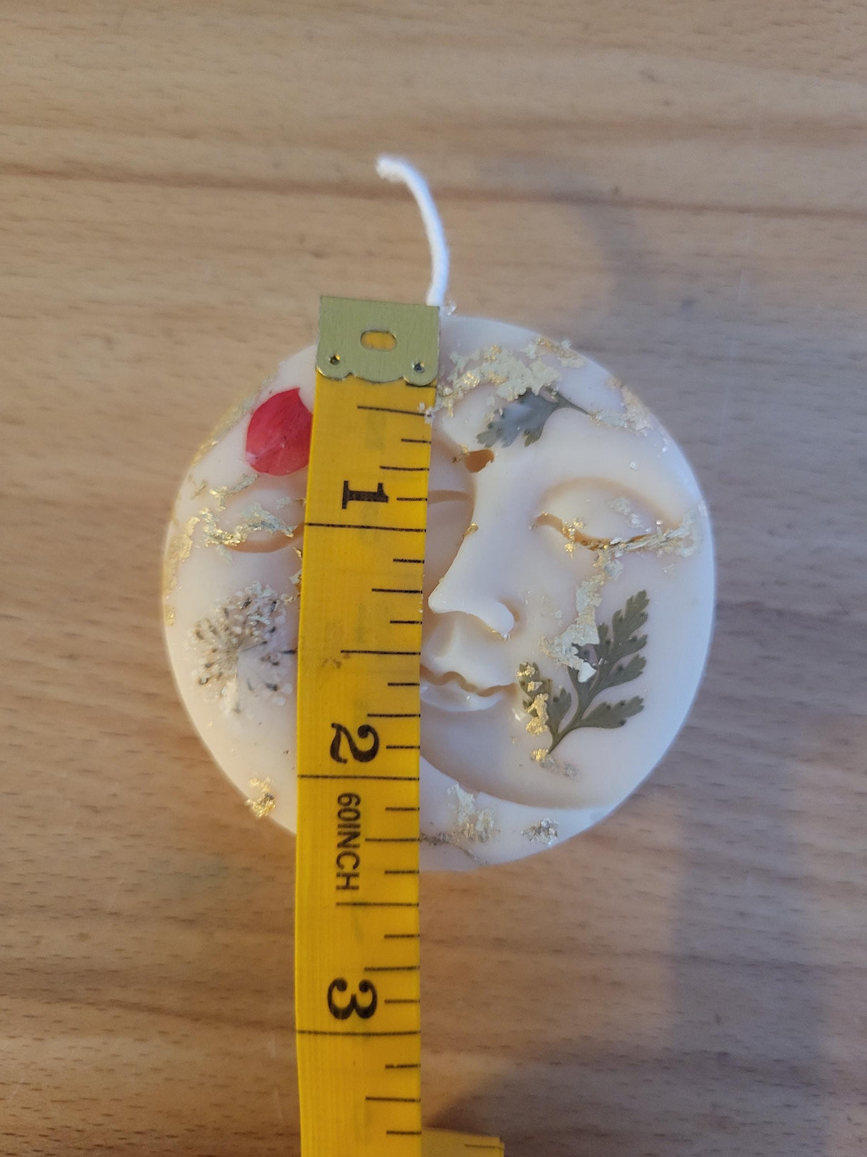 Jasmine Soy Candle: Handmade Moon and Sun with Dried Flowers