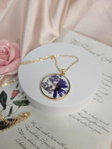 Flower Resin Necklace, Handmade Unisex Pendant, Unique Nature Gift, For Birthdays & Occasions