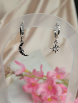 Star and Moon Earrings - Handcrafted Mismatched Drop Earrings – Trendy Jewelry Gift