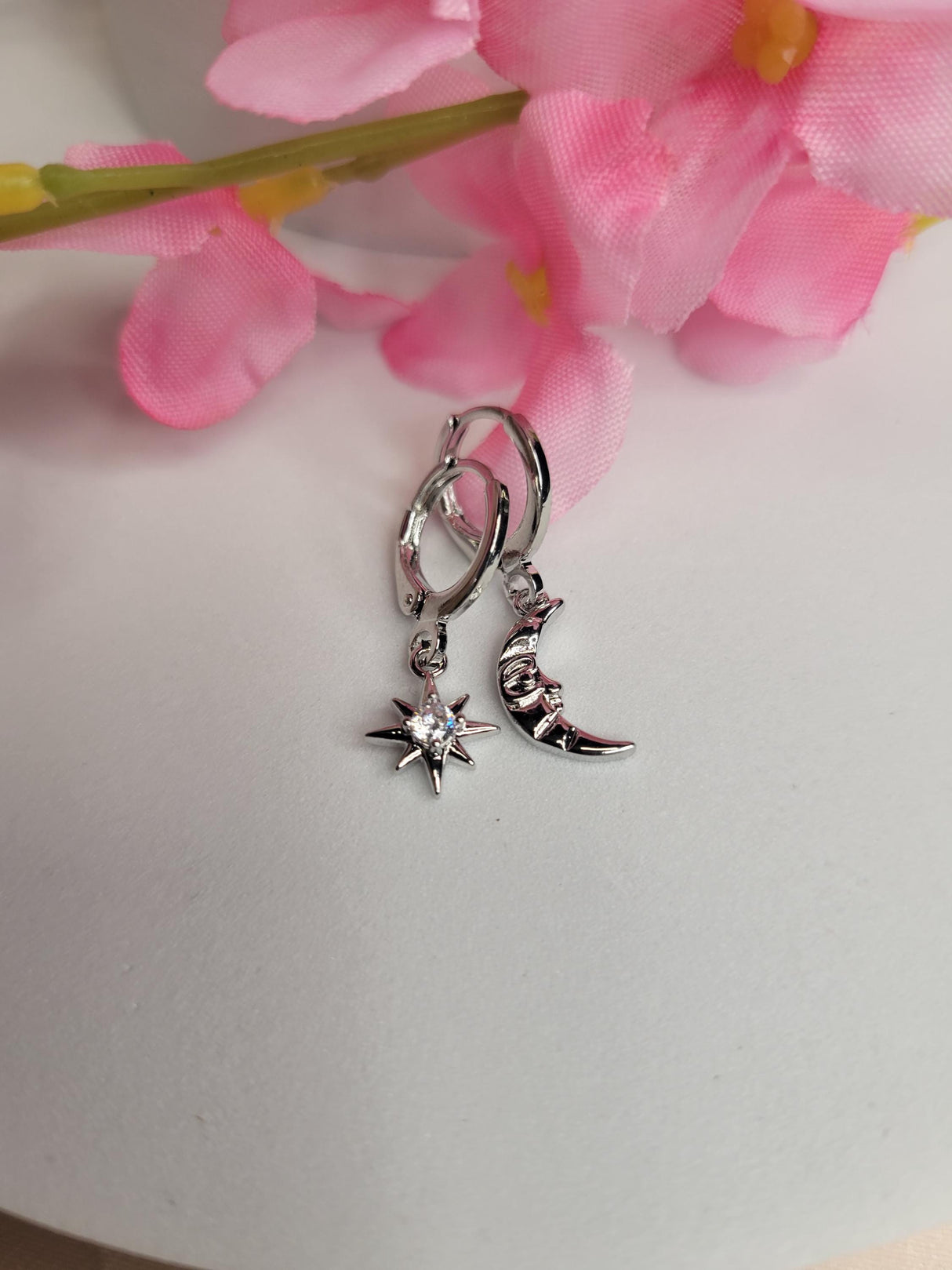 Star and Moon Earrings - Handcrafted Mismatched Drop Earrings – Trendy Jewelry Gift